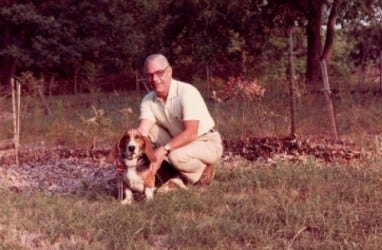 My dad with Happy, c. 1980. My dad with Happy, c. 1980.