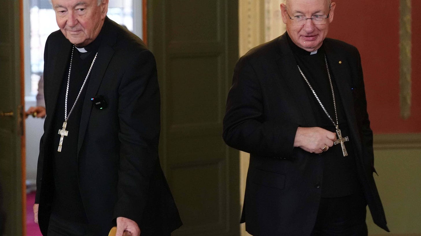 Outgoing archbishop of Westminster Cardinal Vincent Nichols and Bishop Richard Moth arrive for a press conference announcing Bishop Moth as the new Archbishop, replacing Cardinal Nichols as the leader of the Catholic Church in England and Wales, in the Throne Room of Archbishop's House, Westminster, London, Friday, Dec. 19, 2025. (Jonathan Brady/PA via AP) Outgoing archbishop of Westminster Cardinal Vincent Nichols and Bishop Richard Moth arrive for a press conference announcing Bishop Moth as the new Archbishop, replacing Cardinal Nichols as the leader of the Catholic Church in England and Wales, in the Throne Room of Archbishop's House, Westminster, London, Friday, Dec. 19, 2025. (Jonathan Brady/PA via AP)