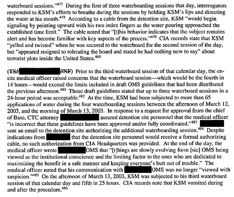 The CIA Waterboards KSM at Least 183 Times; KSM's Reporting Includes Significant Fabricated Information (CIA Detention & Interrogation Program Senate Select Committee On Intelligence)