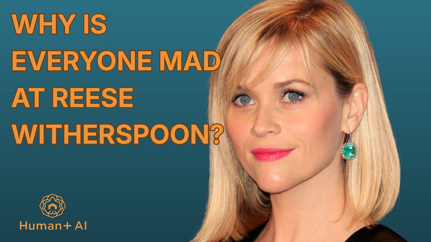 Reese Witherspoon Instagram AI video backlash 2026 discussion on gender gap.