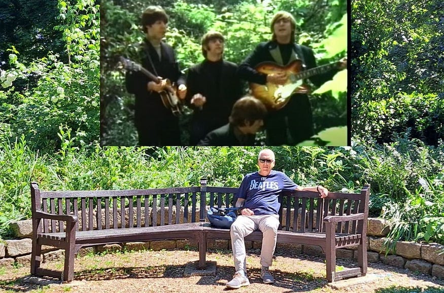 Sitting where the Beatles filmed Rain