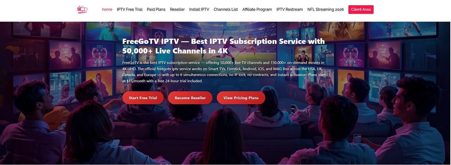 FreeGoTV website reference screenshot