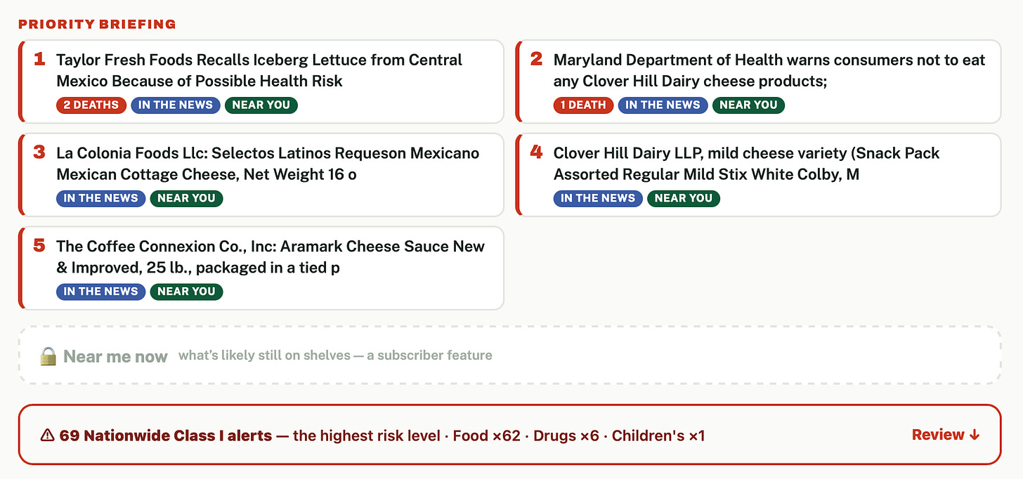 Graphic listing recalls for the state of Virginia.