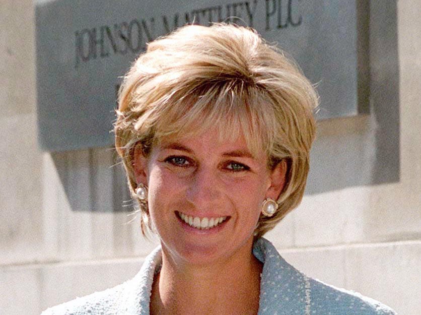 Princess Diana smiling in the 90s