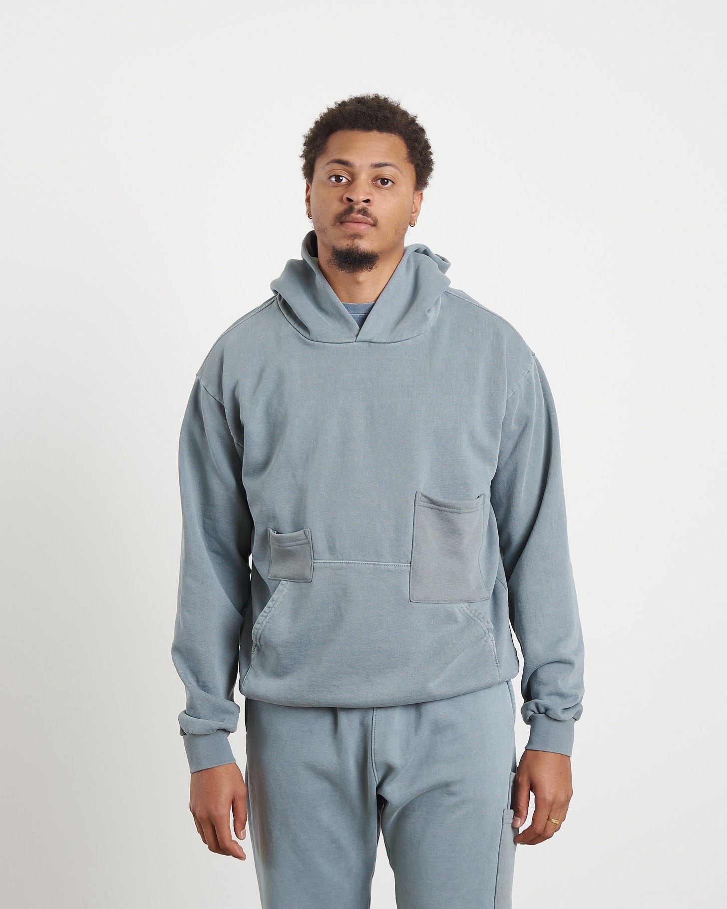 Rework Hooded Pullover in Desert Wash Blue Note