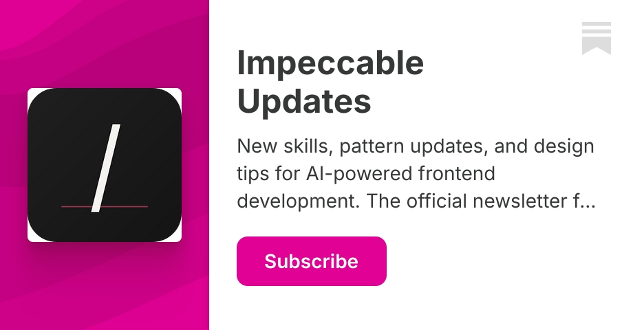 Impeccable Updates | Paul Bakaus | Substack