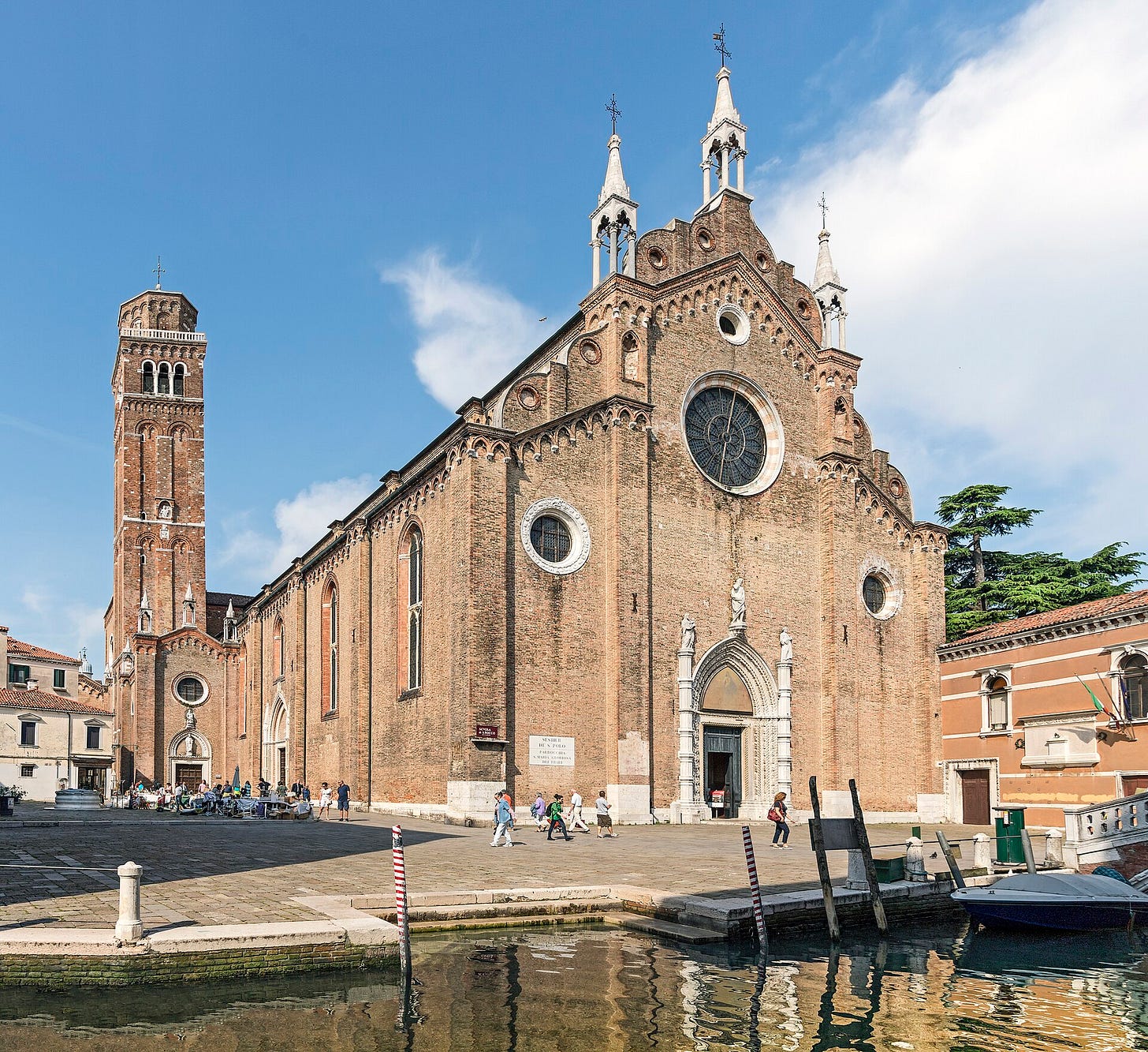 Exterior photograph of the Frari church in Venice Exterior photograph of the Frari church in Venice