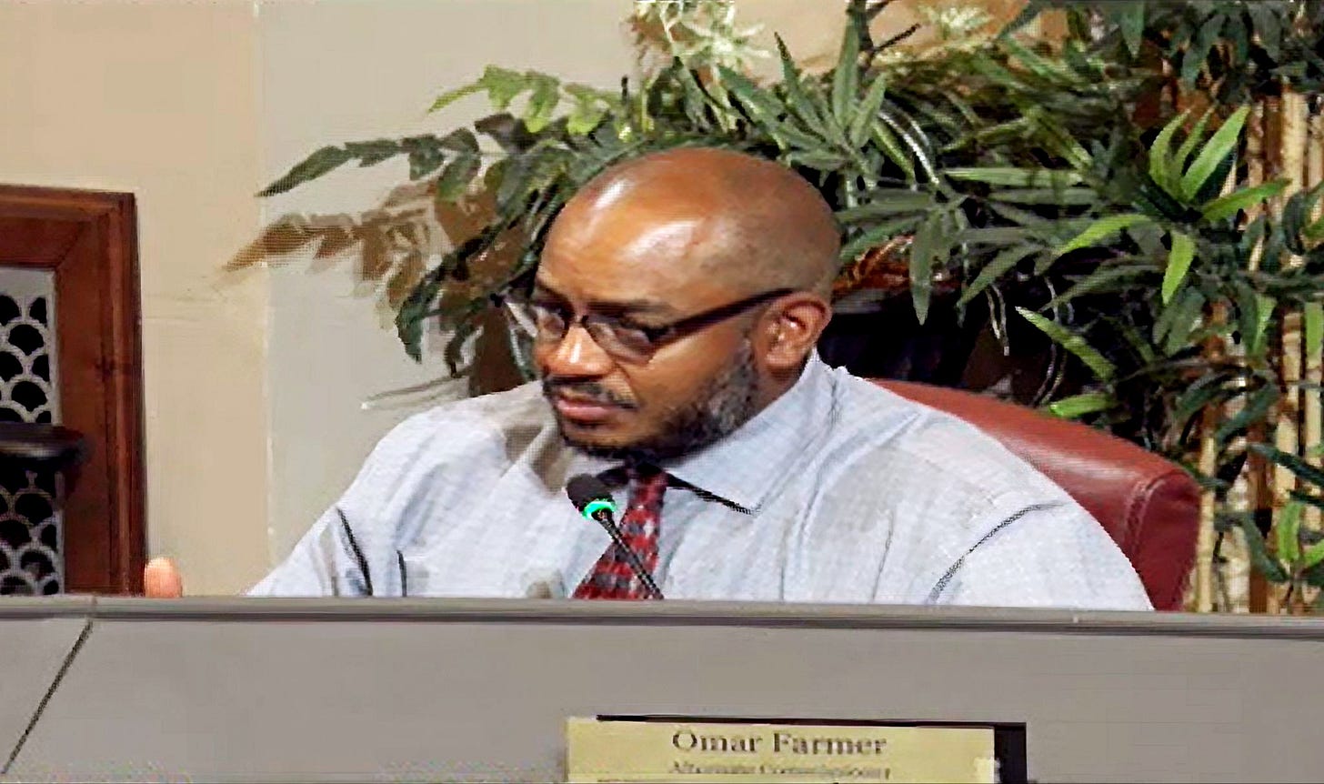 Alternate police commissioner Omar Farmer on March 26, 2026. (Image source: City of Oakland) Alternate police commissioner Omar Farmer on March 26, 2026. (Image source: City of Oakland)