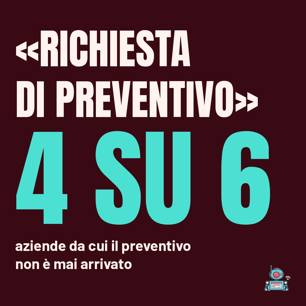 Da quattro aziende su sei il preventivo richiesto non è mai arrivato: 4 su 6 Da quattro aziende su sei il preventivo richiesto non è mai arrivato: 4 su 6