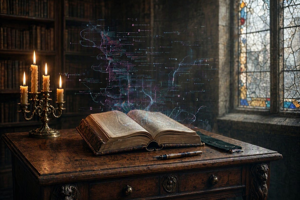 A gothic literary image meeting today's digital poetics 