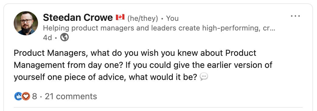 Screenshot of the original LinkedIn Post