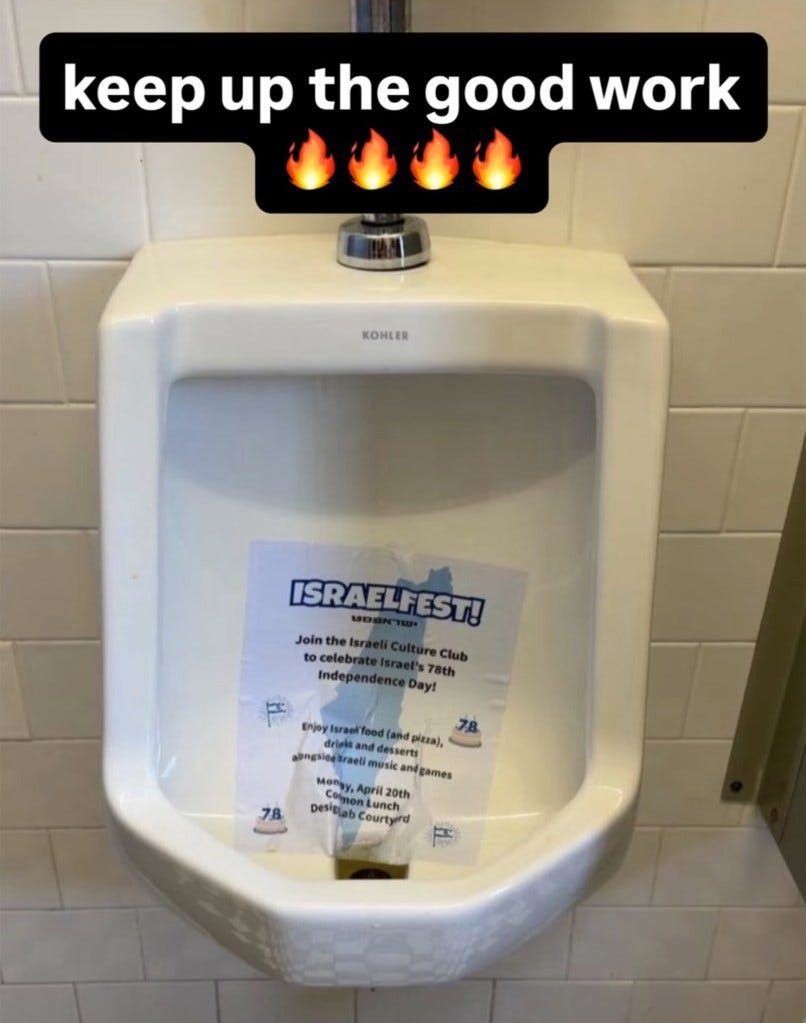 Flyers dumped in urinal