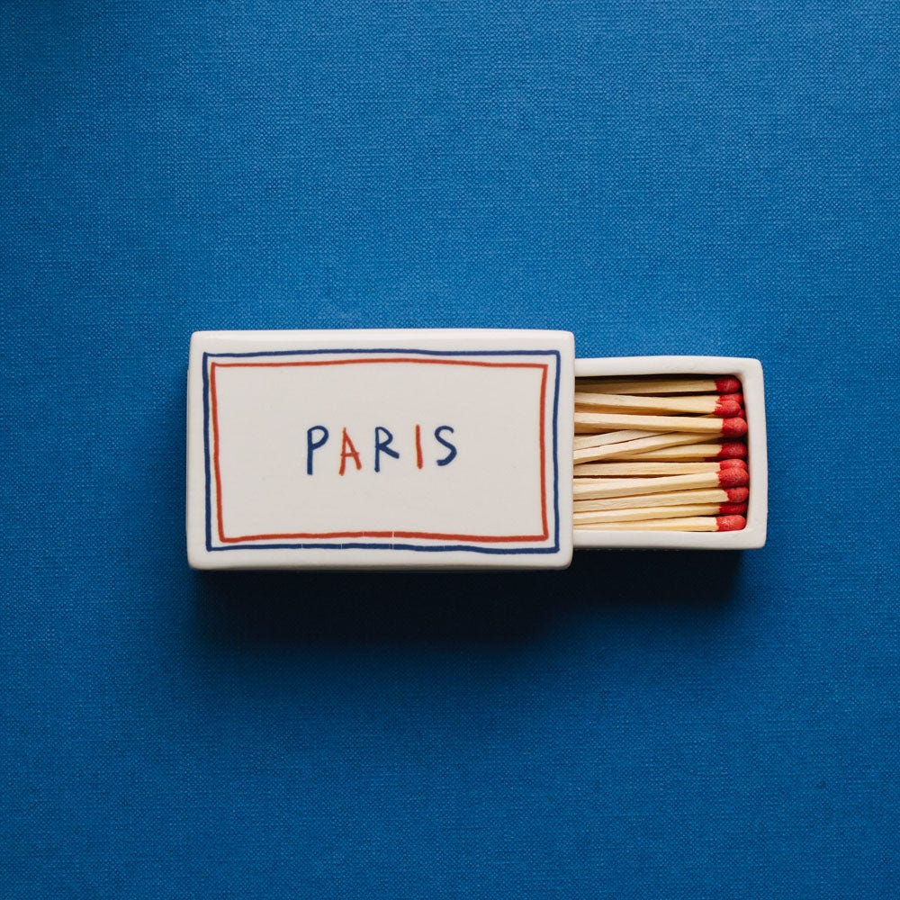 Paris ceramic matchbox