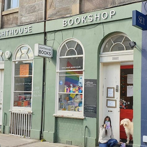 Picturs of bookshops in Edinburgh, a book launch and shmoozing