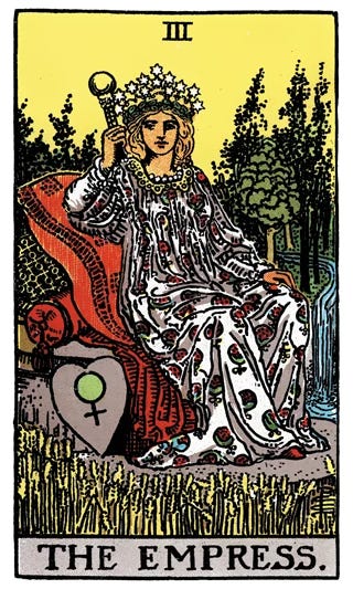 The Empress card from the Rider Waite Smith tarot The Empress card from the Rider Waite Smith tarot