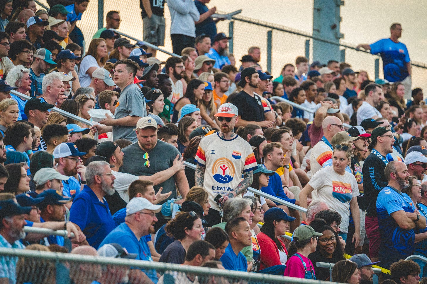 Fans watching soccer