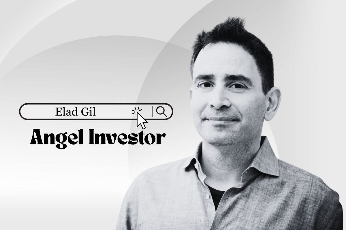 Elad Gil portrait, angel investor and technology entrepreneur, minimalist black and white profile image