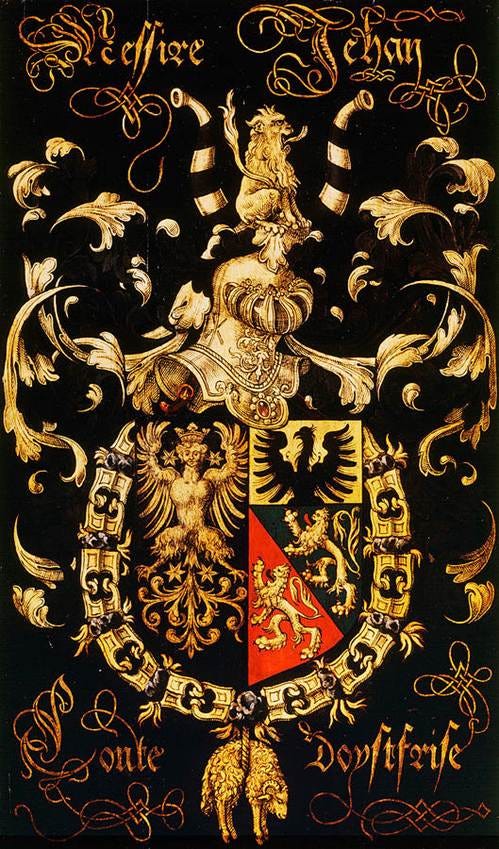 A black and gold coat of arms

AI-generated content may be incorrect.