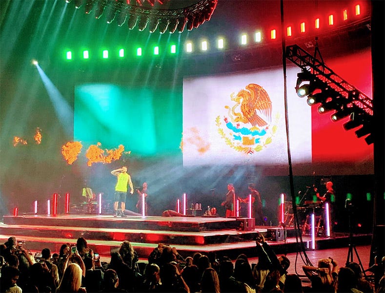 Maluma performing in Telmex Auditorio