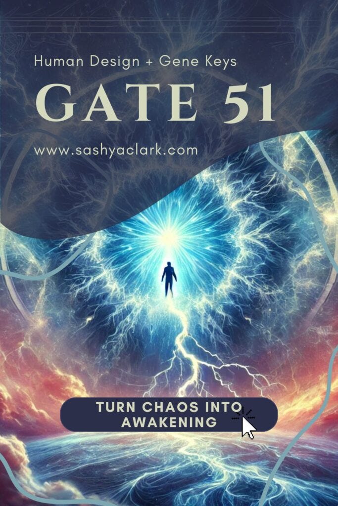An ethereal and electrifying image representing Gate 51 - Shock in Human Design. The artwork features intense, vibrant shades of electric blue, symbolizing shock. An ethereal and electrifying image representing Gate 51 - Shock in Human Design. The artwork features intense, vibrant shades of electric blue, symbolizing shock.