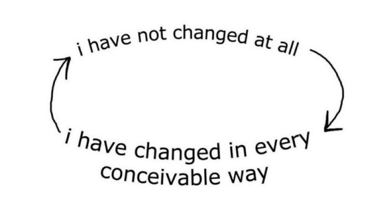 This may contain: the words i have not changed at all are in black and white, with an arrow pointing This may contain: the words i have not changed at all are in black and white, with an arrow pointing