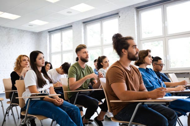 Students sitting in educational training class