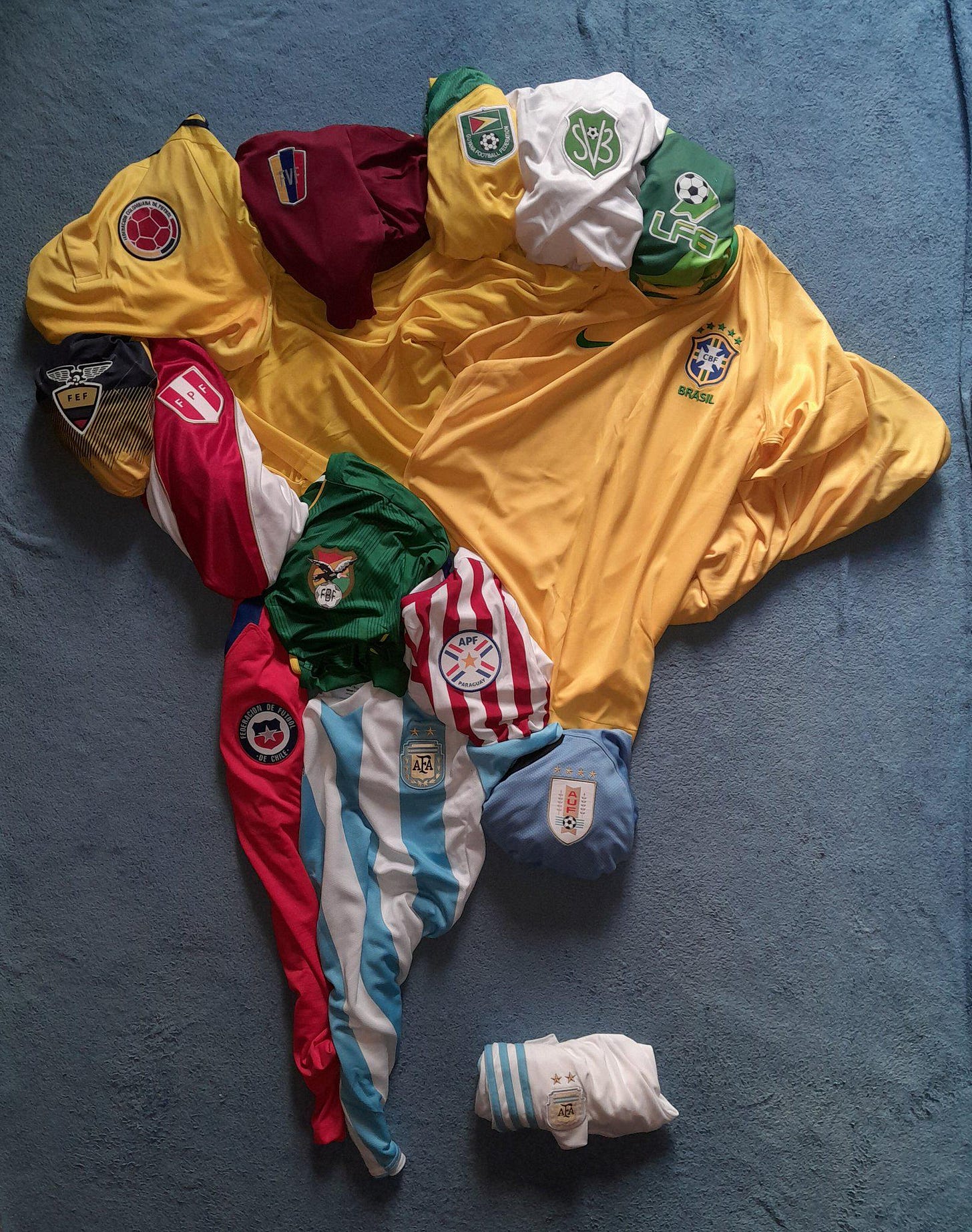 r/MapPorn - South America map made out of football jerseys r/MapPorn - South America map made out of football jerseys