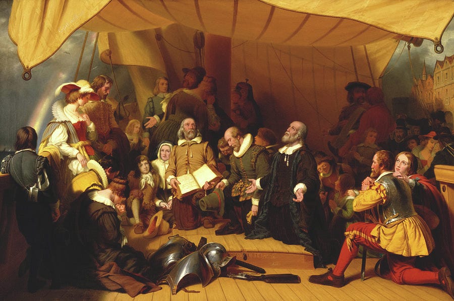 Embarkation of the Pilgrims, 1857 Painting by Robert Walter Weir