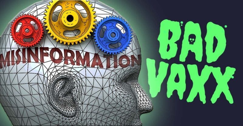 bad vaxx game screenshot and word "misinformation"
