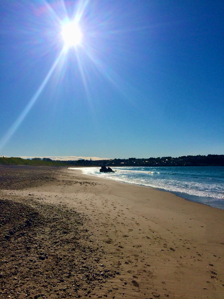 A picture containing sky, outdoor, water, beach

Description automatically generated