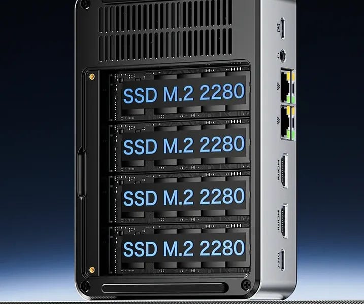 ミニPC GMKtec NucBox G9 GMKtec Intel Twin Lake N150 Dual-system 4-bay NAS Mini PC