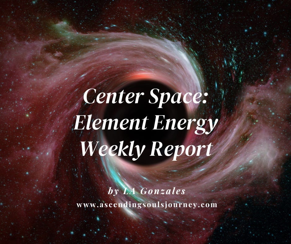 Space, Center Space: Element Energy Weekly Report by LA Gonzales Space, Center Space: Element Energy Weekly Report by LA Gonzales