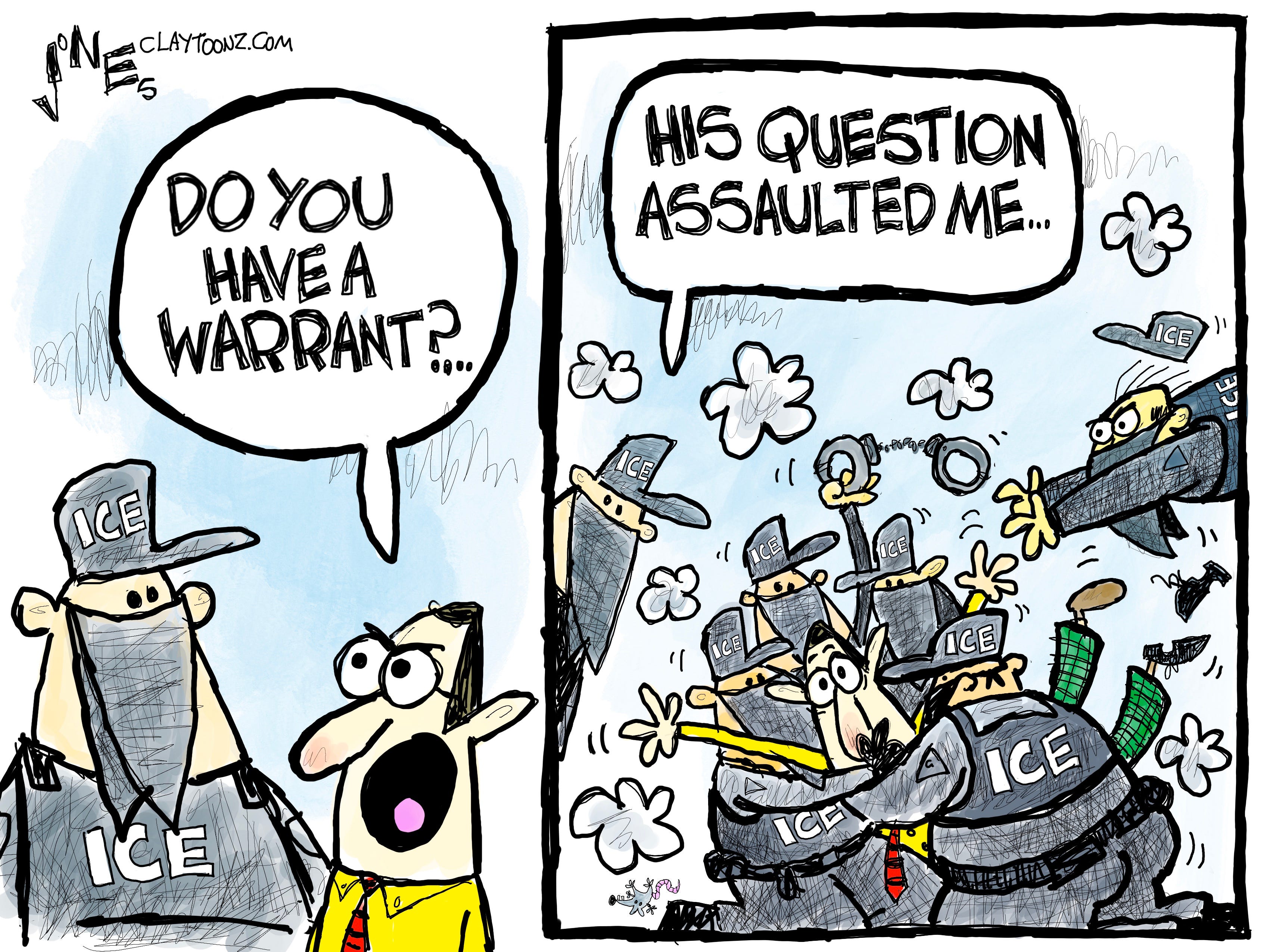 Warrantless Goons - by Clay Jones - Claytoonz