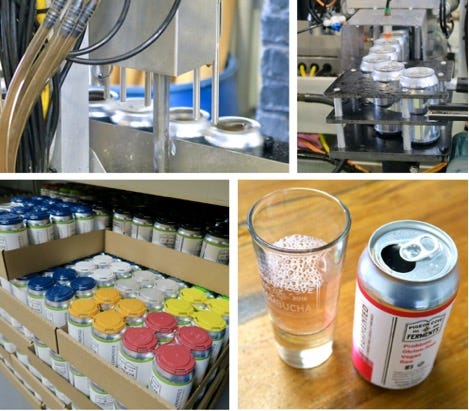 A collage of several cans and a can of beer

Description automatically generated