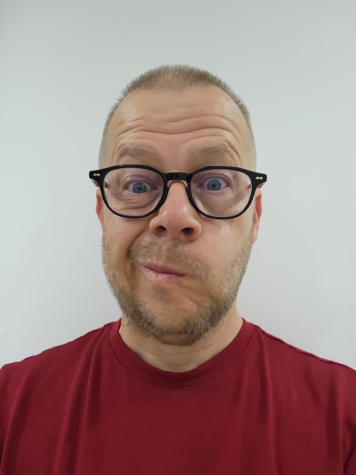 Picture of Allen with his new glasses