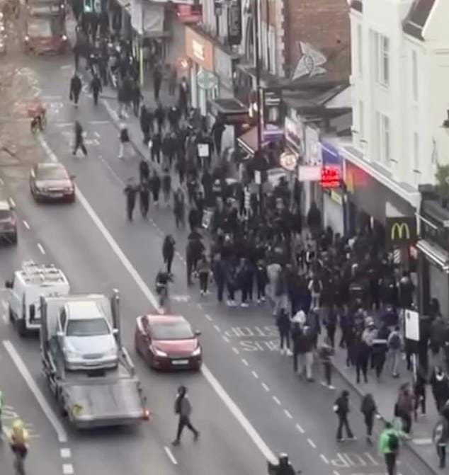 Mobs of feral youths are running wild in Clapham once again with terrified families barricaded inside high street stores in the latest wave of Easter holiday chaos 