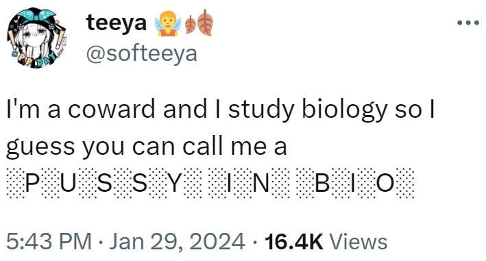 p---- in bio (actually) (get it) | My Pussy in Bio | Know Your Meme