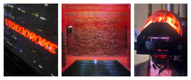 Film stills: Videodrome (1983) / iconic red-orange