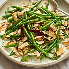 Supersize Me! Green bean and coconut salad with onion seed dressing 