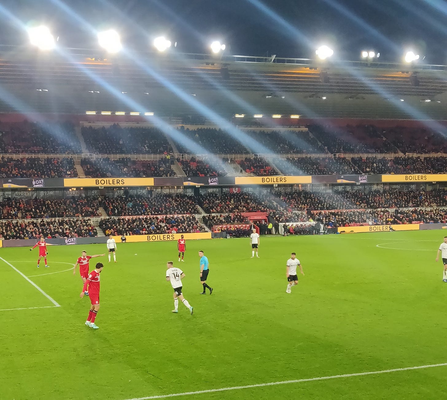 Ipswich v Middlesbrough, Morsy looks to find space before a throw-in