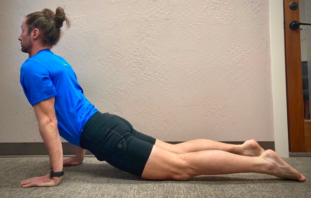 Low back pain - upward dog yoga stretch