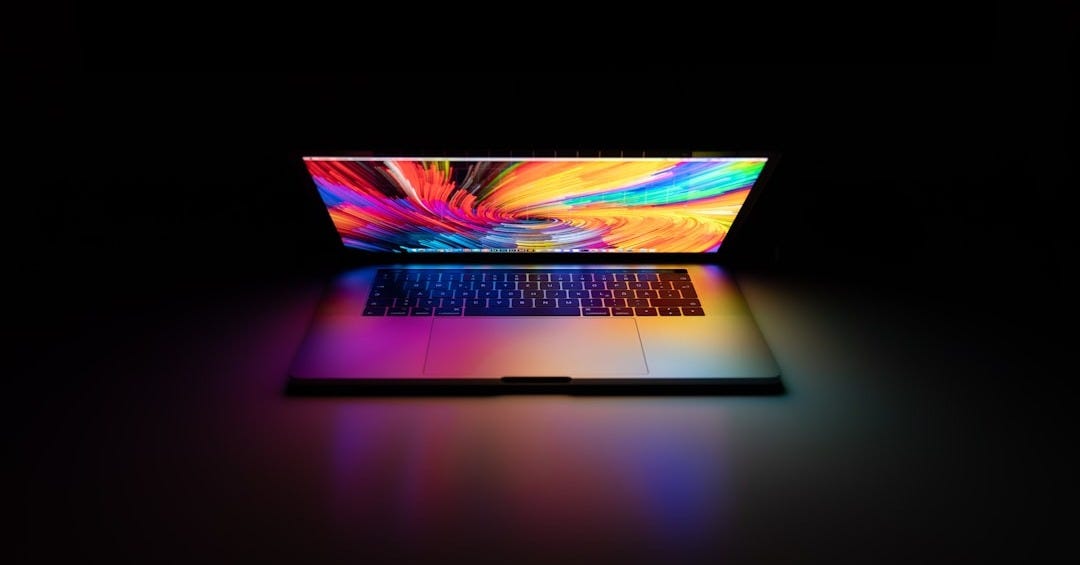 turned on MacBook Pro