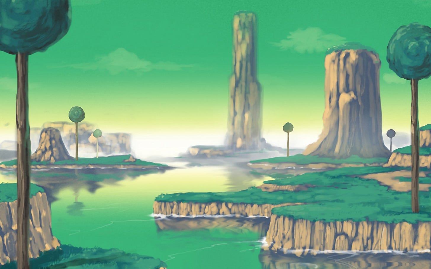 HD Dragon Ball Z Wallpaper: Tranquil Anime Landscape