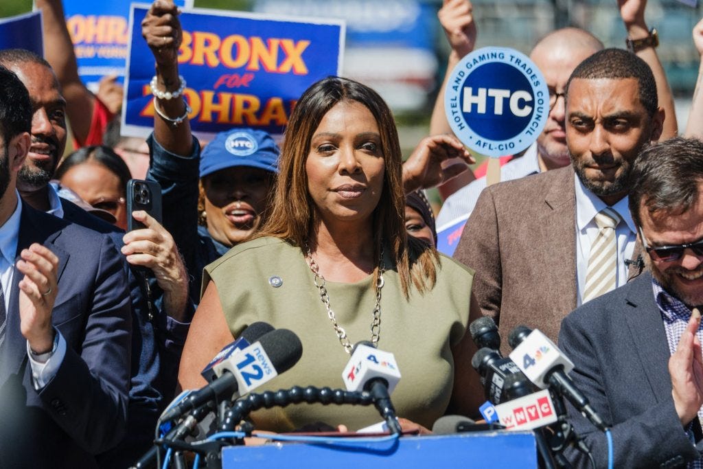New York Attorney General Letitia James speaks