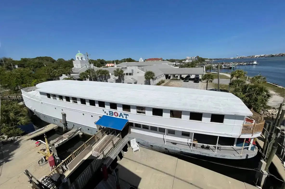The historic Fergus Ark of Wilmington is now The Boat in Florida The historic Fergus Ark of Wilmington is now The Boat in Florida
