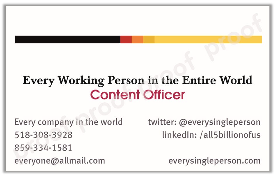 Content Officer business card Content Officer business card