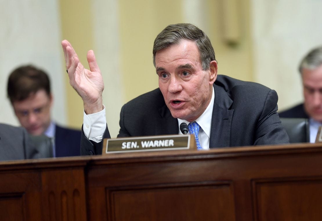 Sen. Mark Warner in November 2023. Sen. Mark Warner in November 2023.