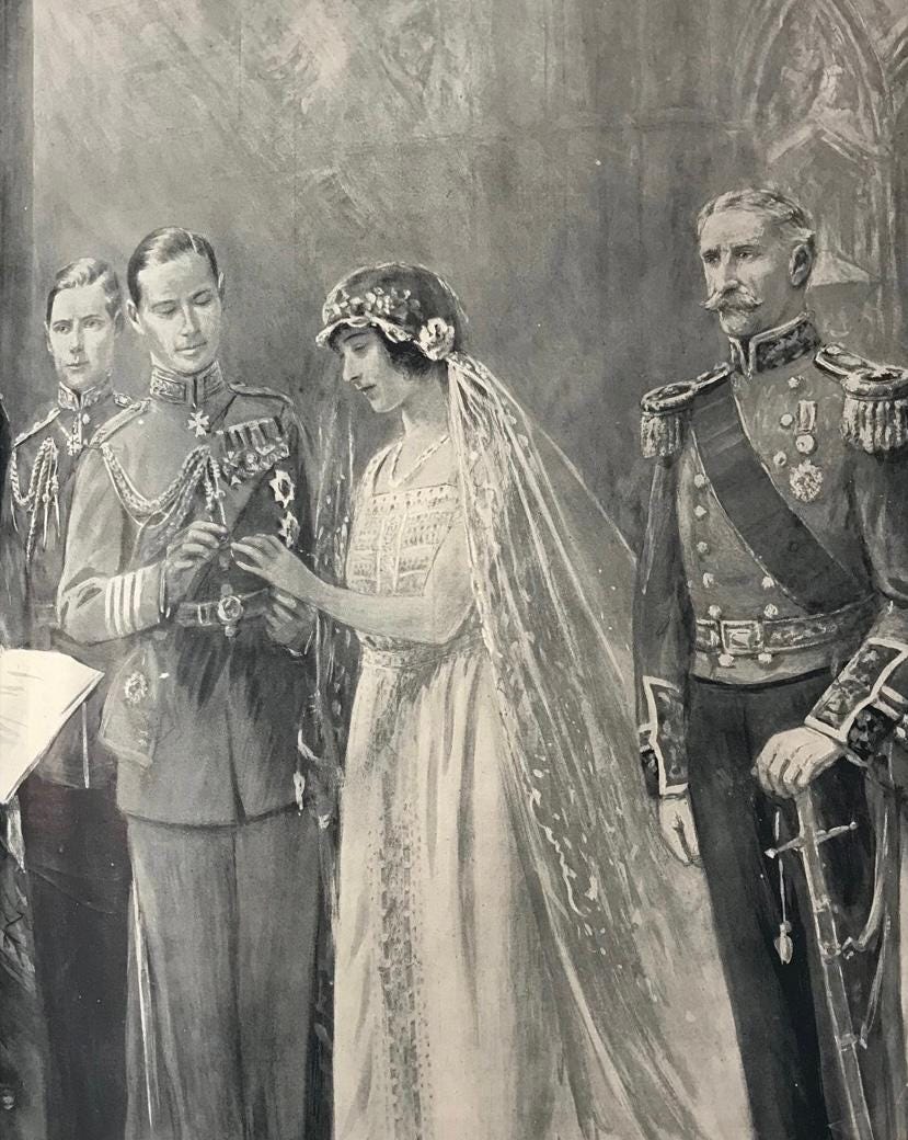 lady elizabeth bowes lyon wedding dress On the Eve of the Second State Visit by a British King and Queen to the United States Neckline_V-neck