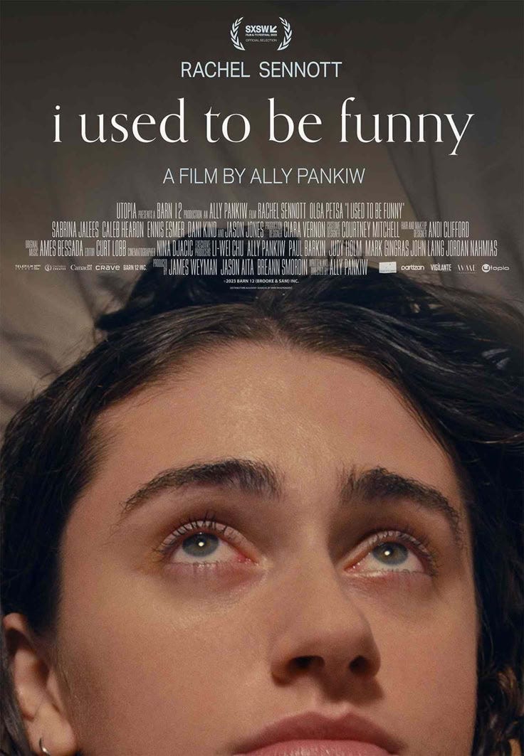 This may contain: the poster for i used to be funny