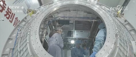 The Qingzhou spacecraft during production.